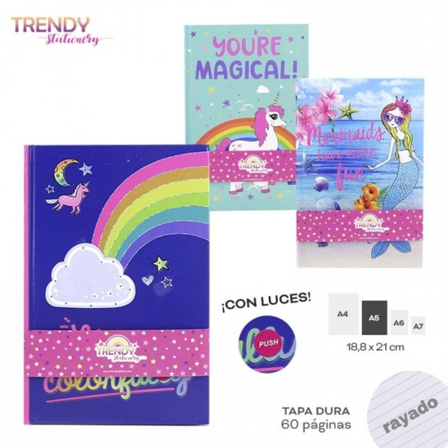 CUADERNO CON LUZ TRENDY ++++//