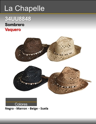 SOMBRERO VAQUERO CHAPELLE (SOLO MARRON)