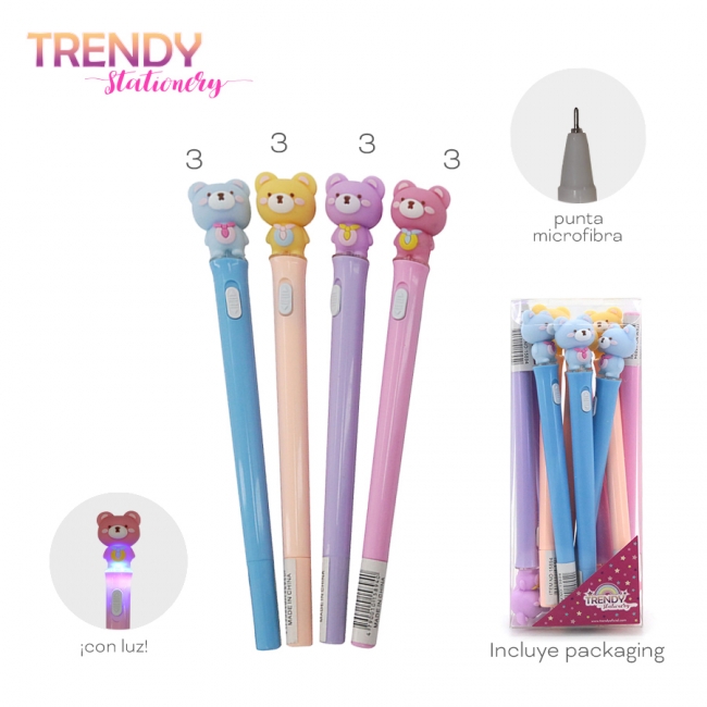 LAPICERA TRENDY CON LUZ  X 12 T6