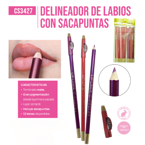 LAPIZ DELINEADOR DE LABIOS X 12  PINK 21