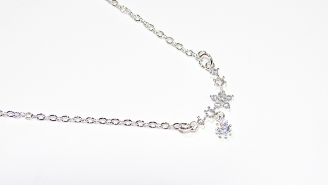 CADENA ACERO BLANCO 45 CM DIJE ESTRELLA STRASS+++//+