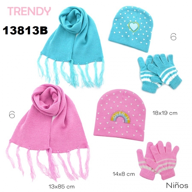 SET INFANTIL GORRO Y BUFANDA TRENDY T2 +