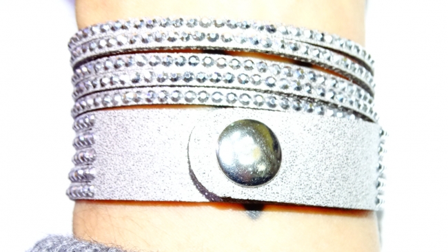 BRAZALETE STRASS ECO CUERO VARIAS VUELTAS