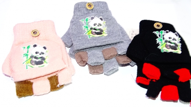 GUANTE MITON INFANTIL PANDA VARIOS COLORES X 6+