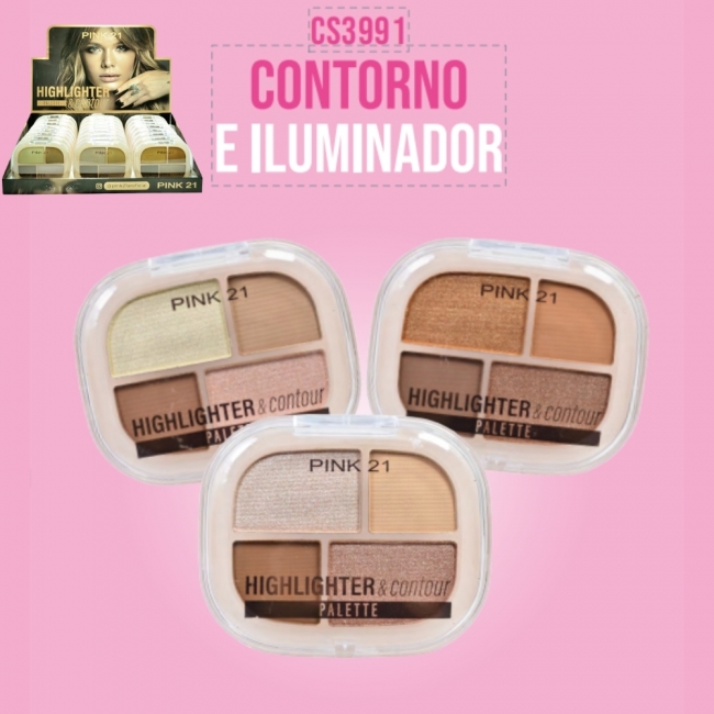 ILUMINADOR + CONTORNO PALETTE PINK 21+