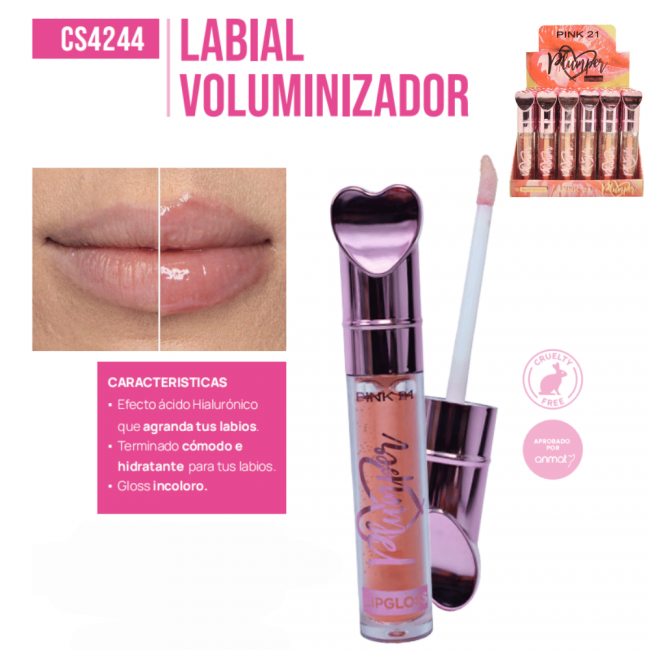 LIP GLOSS PUMPER PINK 21+