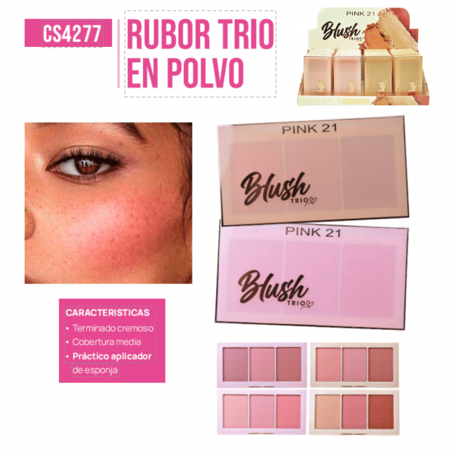 RUBOR BLUSH TRIO PINK 21+