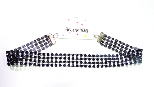 CHOKER STRASS 2 CM MEDIANO+