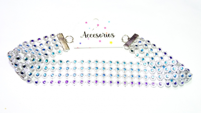 CHOKER STRASS MULTICOLOR ANCHO+