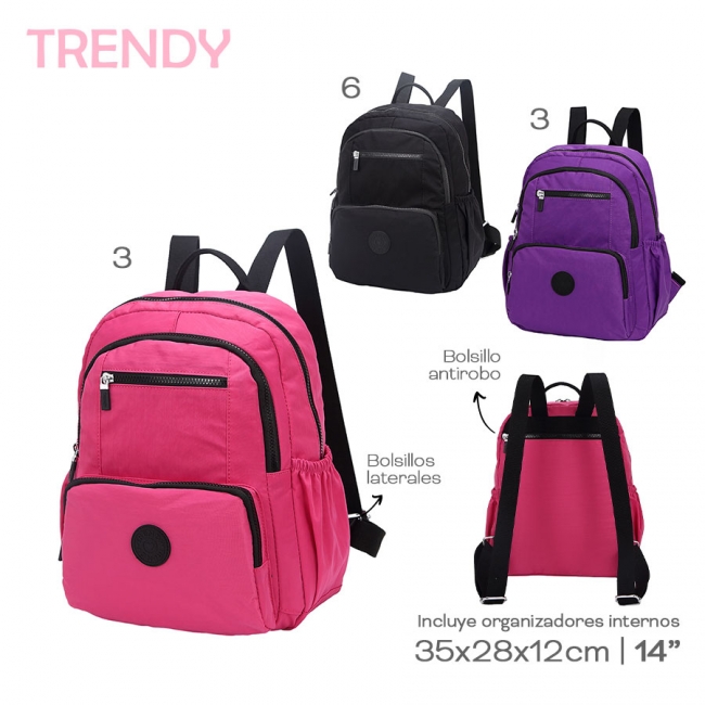 MOCHILA TRENDY T2 (SOLO FUCSIA)