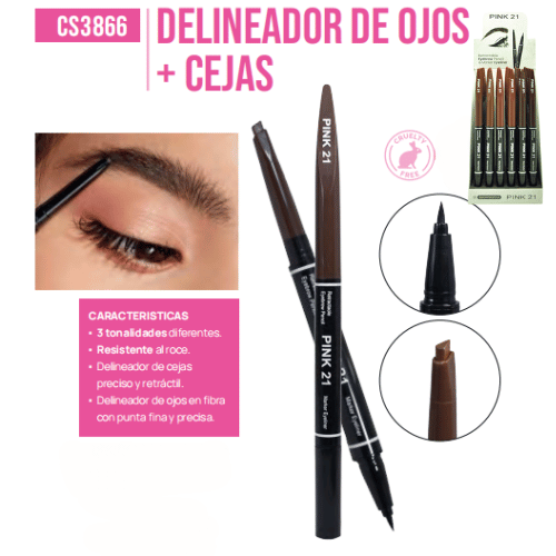 DELINEADOR + LAPIZ CEJAS PINK 21