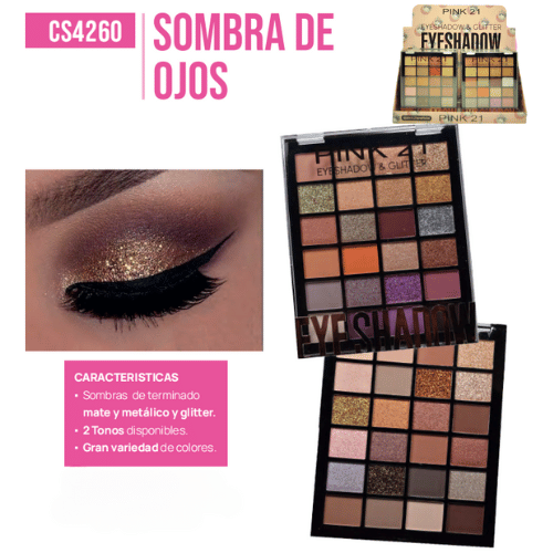 SOMBRAS + GLITTER PINK 21