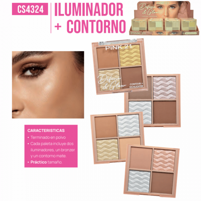 ILUMINADOR + CONTOUR DEFINE & GLOW PINK 21