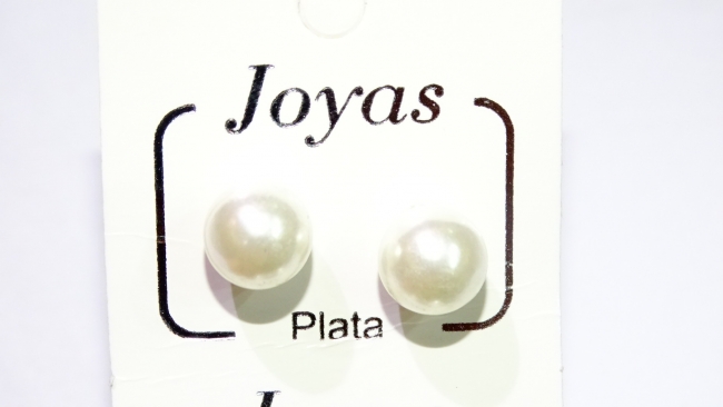 AROS PLATA PERLA 10MM