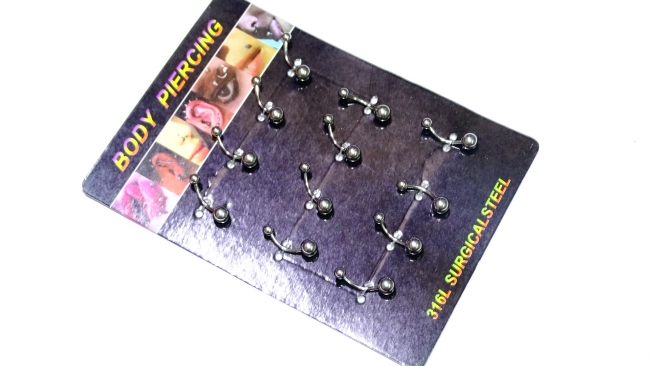 BLISTER AROS ACERO PIERCING OMBLIGO X 12-