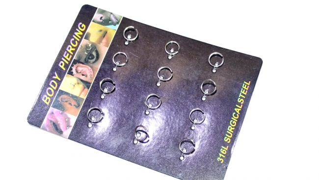 BLISTER AROS ACERO PIERCING X 12