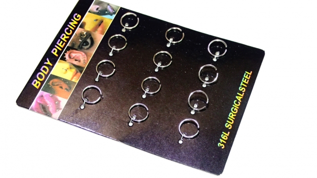 BLISTER AROS ACERO PIERCING X 12-