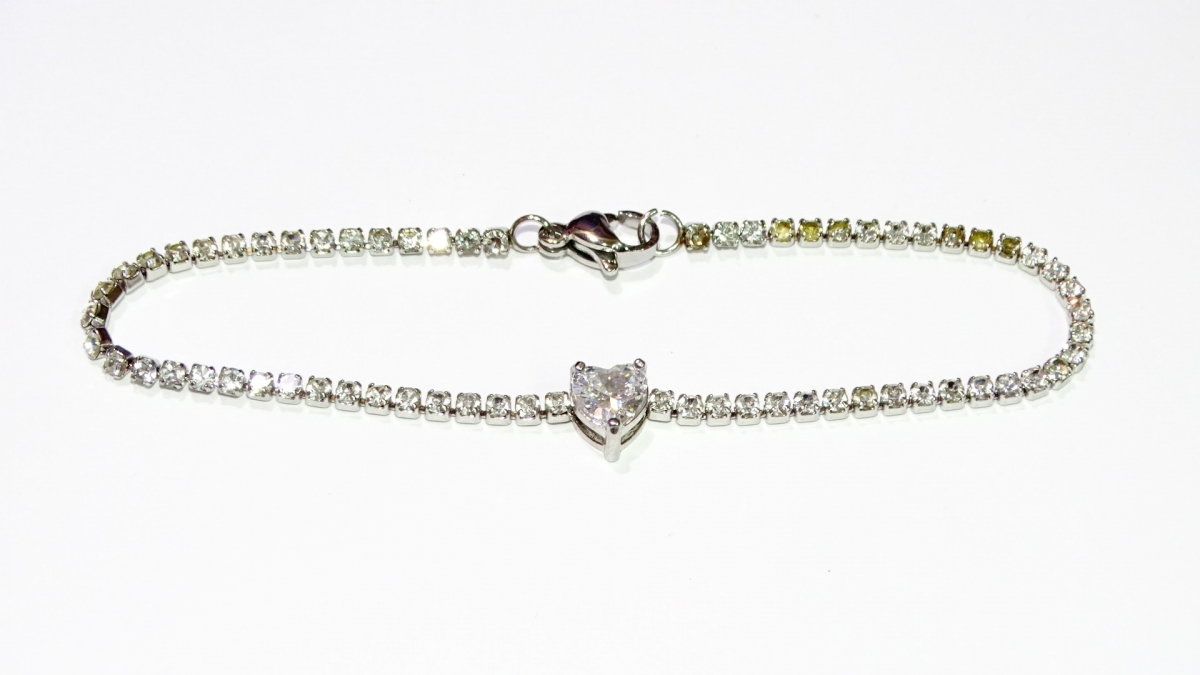 PULSERA ACERO BLANCO  STRASS+