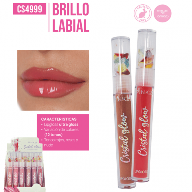 LIP GLOSS CRISTAL GLOW PINK 21