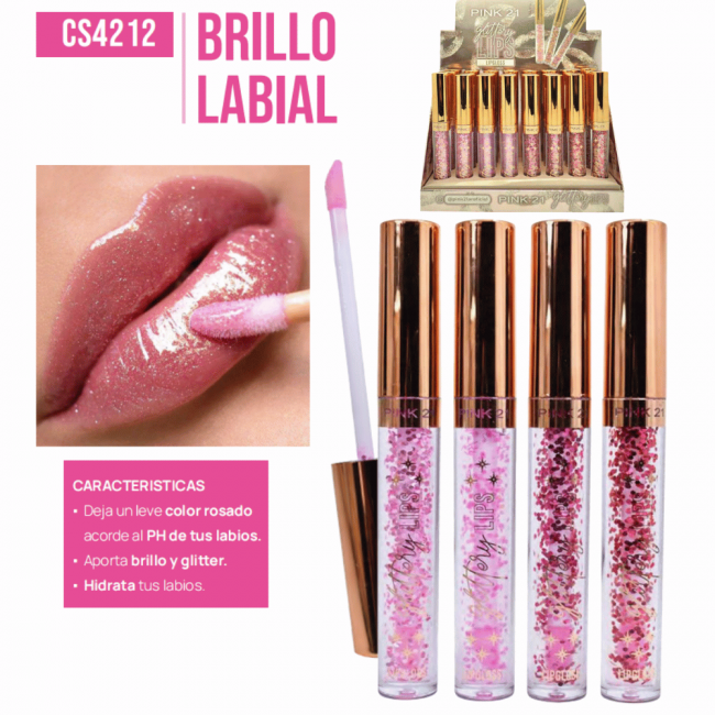 LIP GLOSS GLITTERY PINK 21