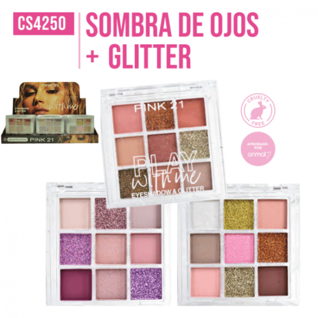 SOMBRAS + GLITTER PLAY PINK 21