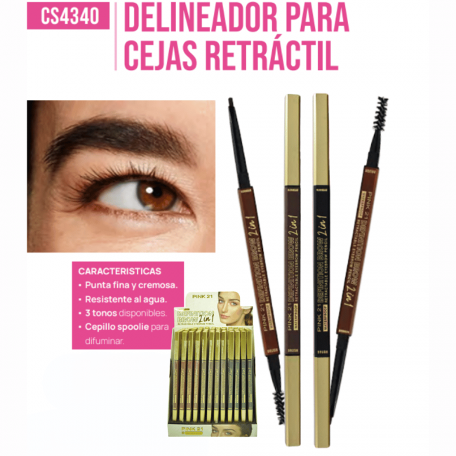 LAPIZ DELINEADOR RETRACTIL DEFINITION BROW PINK 21