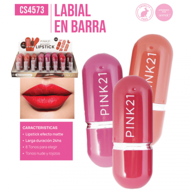 LABIAL MATTE LIPSTICK PINK 21