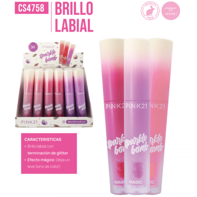 LIP GLOSS SPARKLE BOMB PINK 21