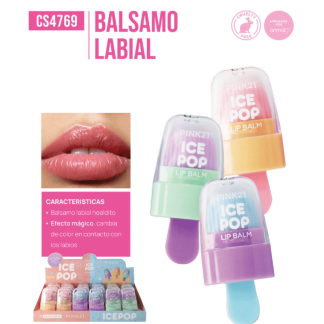 LIP BALM ICE POP PINK 21