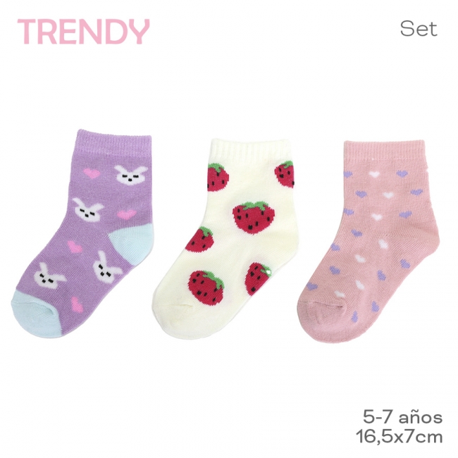 MEDIAS INFANTILES TRENDY X 12 PARES T6