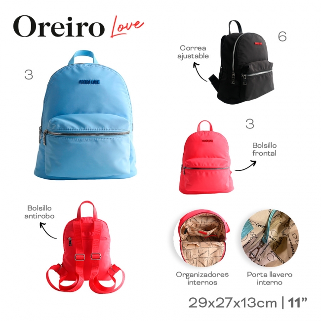 MOCHILA LAS OREIRO (SOLO CELESTE)