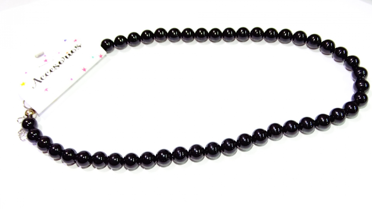 COLLAR PERLAS NEGRAS N8 40 CM REGULABLE 