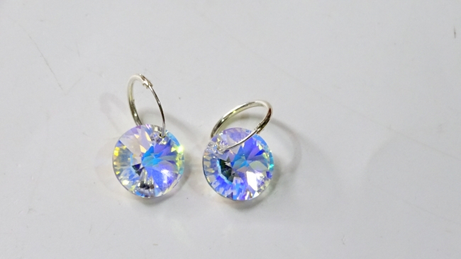 AROS PLATA CRISTAL REDONDO 12MM