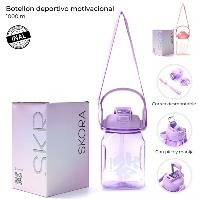 BOTELLON DEPORTIVO MOTIVACIONAL SKORA 1000ML